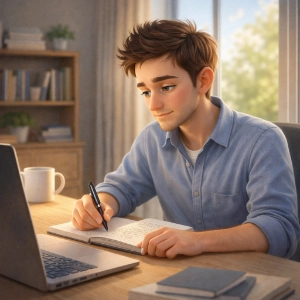 Bild einer recherchierenden Person